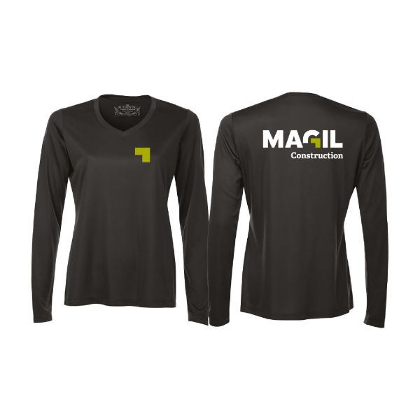 Image de T-shirt manches longues polyester Femme col v  - L3520LS